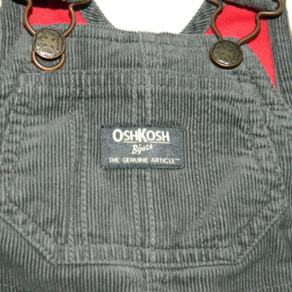 3 Months Grey Corduroy Jersey Lined Overalls - Picture 5 of 9